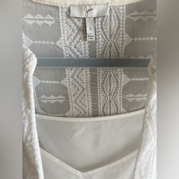 Joie V-Neck Mini Shift Dress Embroidered White Size S - Picture 3 of 6